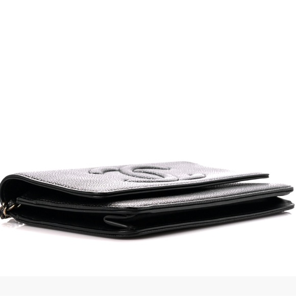 CHANEL Caviar CC Wallet On A Chain Black WOC - Picture 4 of 8